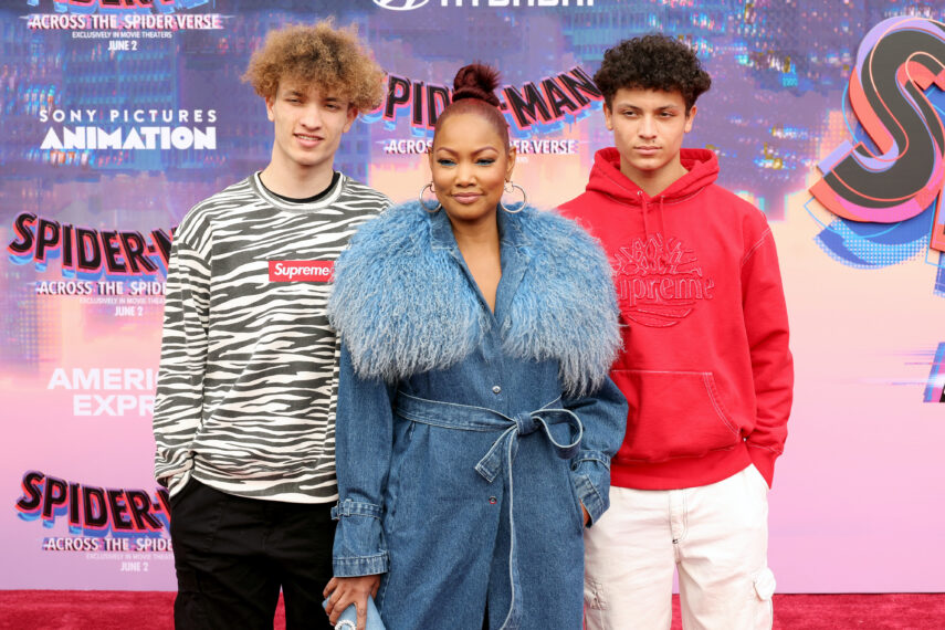 Jaid Thomas Nilon, Garcelle Beauvais, and Jax Joseph Nilon attend the world premiere of