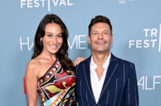 Aubrey Paige Petcosky and Ryan Seacrest attend the 'Halftime' Premiere during the Tribeca Festival Opening Night