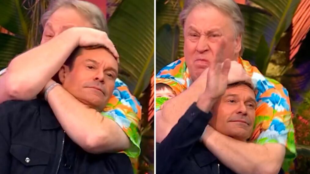 Ryan Seacrest headlock on Wheel