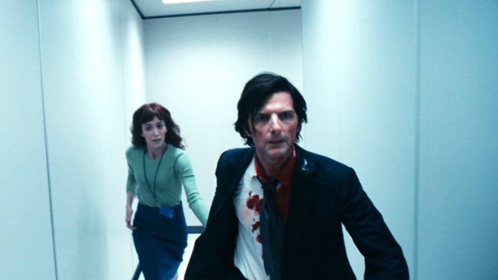 Britt Lower and Adam Scott in the 'Severance' Season 2 finale