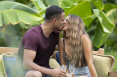 Grant Ellis and Juliana Pasquarosa kissing on The Bachelor