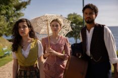 Grace Ambrose, Imogen Waterhouse, and Matthew Broome in 'The Buccaneers' Season 2