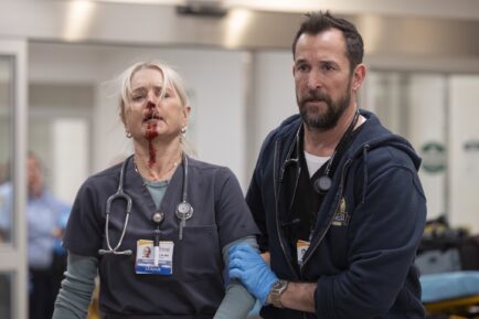 Katherine LaNasa as Dana and Noah Wyle as Robby — 'The Pitt' Season 1 Episode 10