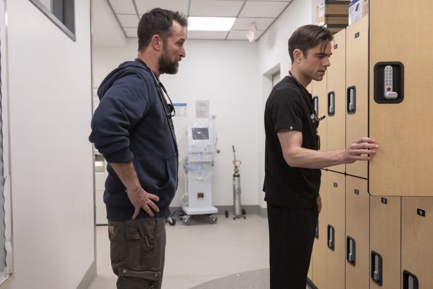 Noah Wyle as Robby and Patrick Ball as Langdon — 'The Pitt' Season 1 Episode 10