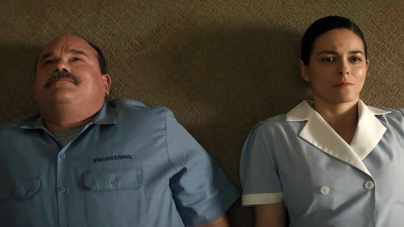 Mel Rodriguez and Julieth Restrepo as Bruce and Elsyie in 'The Residence' Season 1