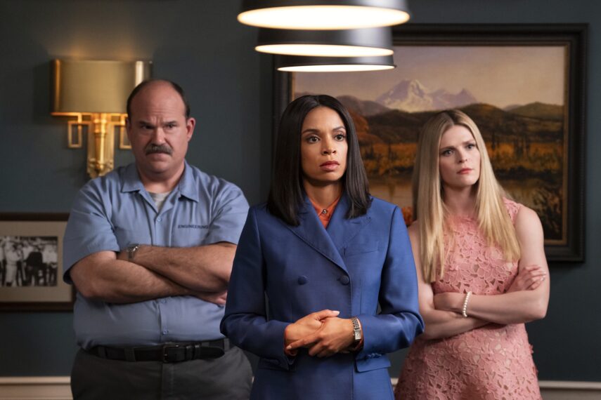 Mel Rodriguez, Susan Kelechi Watson, and Molly Griggs in 'The Residence'