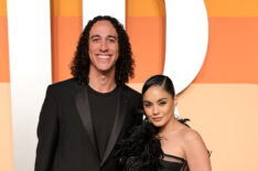 Cole Tucker and Vanessa Hudgens attend the 2025 Vanity Fair Oscar Party
