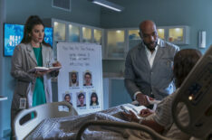 Inga Schlingmann as Dr. Sasha Lubbock, Morris Chestnut as Dr. John Watson and Jan Kamar as Ruby — 'Watson' Season 1 Episode 7 'Teeth Marks'