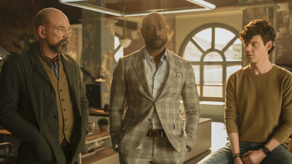 Ritchie Coster as Shinwell Johnson, Morris Chestnut as Dr. John Watson, and Peter Mark Kendall as Dr. Adam Croft — 'Watson' Season 1 Episode 7 
