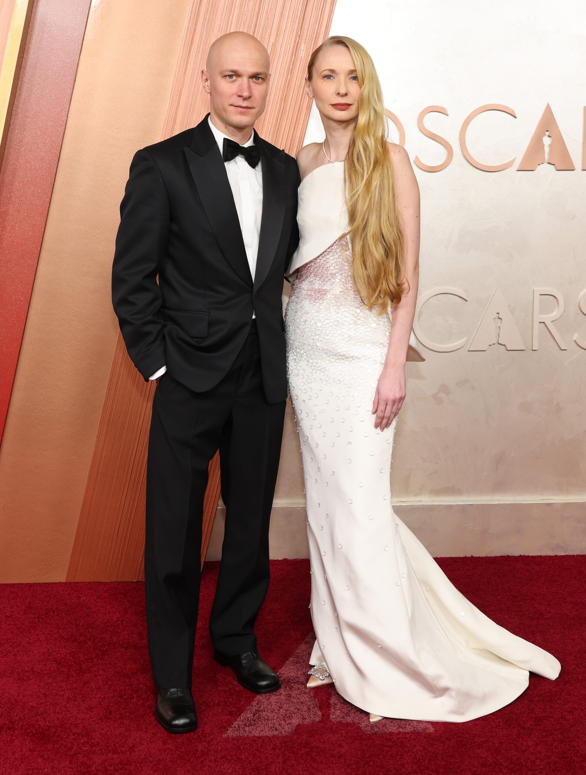 Yura Borisov and Anna Shevchuk attend the 97th Annual Oscars at Dolby Theatre on March 02, 2025 in Hollywood, California.