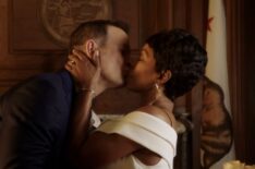 Peter Krause as Bobby and Angela Bassett as Athena kissing in '9-1-1' Season 2 Episode 18