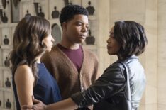 Corinne Massiah as May, Elijah M. Cooper as Harry, and Angela Bassett as Athena — '9-1-1' Season 8 Episode 16 'The Last Alarm'