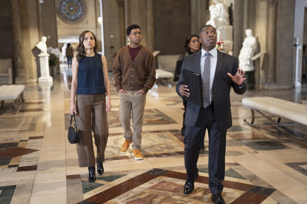 Corinne Massiah as May, Elijah M. Cooper as Harry, and Angela Bassett as Athena, and Henry Noble — '9-1-1' Season 8 Episode 16 