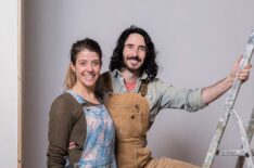 Daphne Reckert and Ian Figueira are renovating the kitchen pantry in the Hunter's Lodge on Chateau de Lesigny, France, as seen on Castle Impossible, Season 1
