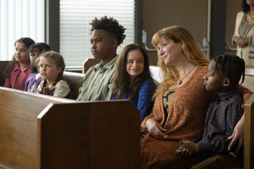 Christina Hendricks and Imogen Faith Reid in Good American Family