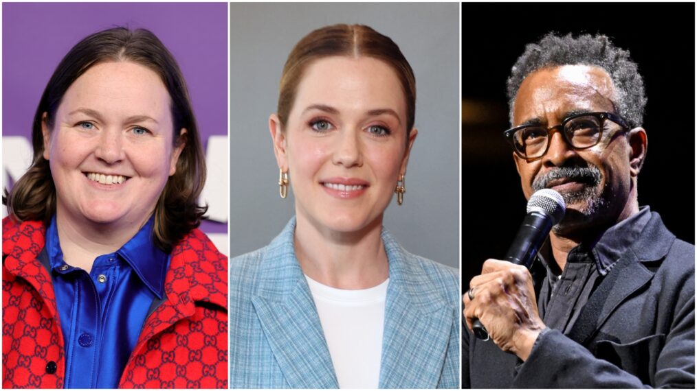 Molly Kearney, Harriet Dyer, and Tim Meadows of DMV
