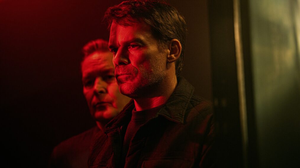 James Remar as Harry Morgan and Michael C. Hall as Dexter Morgan in Dexter: Resurrection, episode 2, season 1, streaming on Paramount+ with SHOWTIME, 2025. Photo Credit: Zach Dilgard/Paramount+ with SHOWTIME.