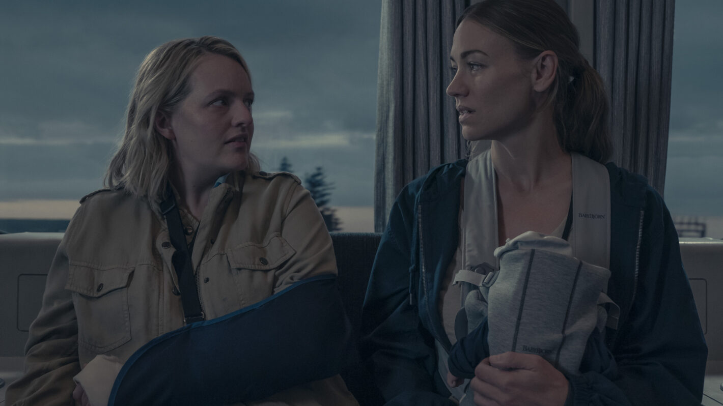 Elisabeth Moss and Yvonne Strahovski in The Handmaid's Tale