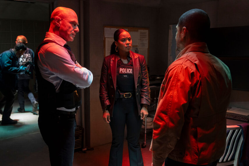 LAW & ORDER: ORGANIZED CRIME -- S5 -- Pictured: (l-r) Christopher Meloni as Det. Elliot Stabler, Danielle Moné Truitt as Sgt. Ayanna Bell, Rick Gonzalez as Det. Bobby Reye