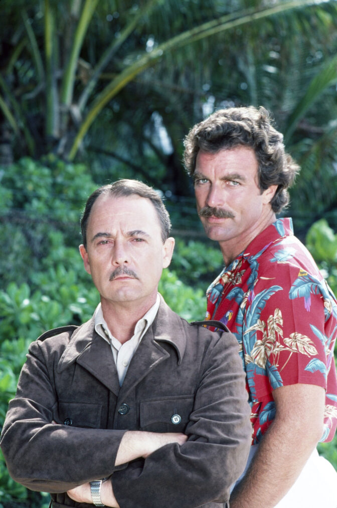 John Hillerman and Tom Selleck in Magnum P.I.