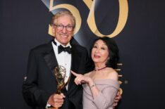 Maury Povich, winner of the Lifetime Achievement award, and Connie Chung pose in the press room during the 50th Daytime Emmy Creative Arts and Lifestyle Awards at The Westin Bonaventure Hotel & Suites, Los Angeles on December 16, 2023 in Los Angeles