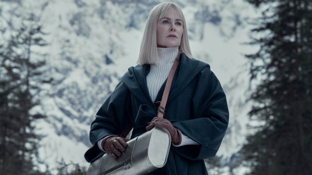 NINE PERFECT STRANGERS - “First Look” - Nine new strangers connected in ways they could never imagine are invited by mysterious guru, Masha Dmitrichenko (Nicole Kidman), to join a transformational wellness retreat in the Austrian Alps. Over the course of a week, she takes them to the brink. Will they make it? Will she? Masha is willing to try anything in the interest of healing everyone involved, including herself. (Disney/Reiner Bajo) NICOLE KIDMAN