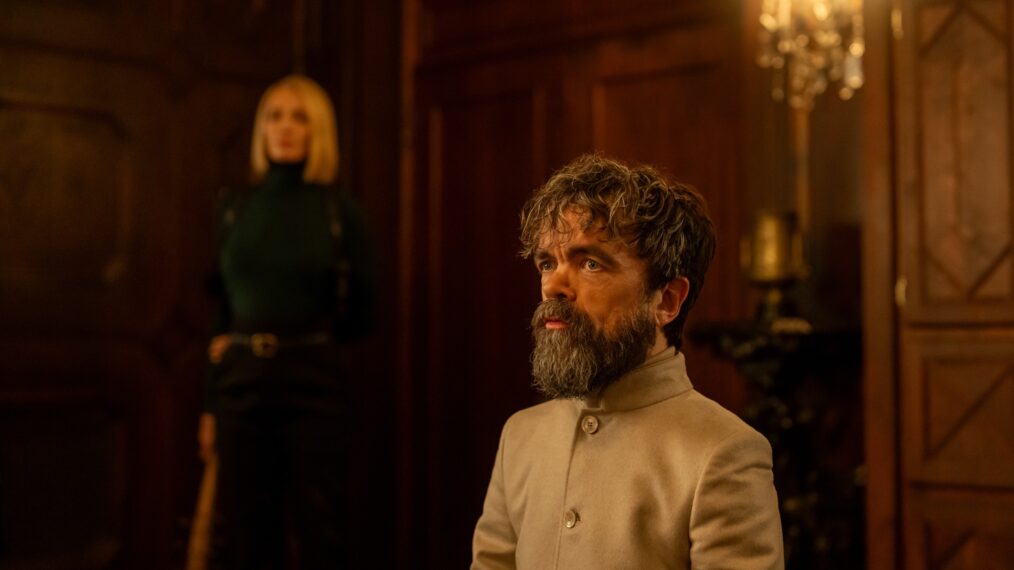 Uma Thurman as Charley and Peter Dinklage as Leon Prater in Dexter: Resurrection, episode 4, season 1, streaming on Paramount+ with SHOWTIME, 2025. Photo Credit: Zach Dilgard/Paramount+ with SHOWTIME.