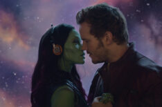 Zoe Saldana, Chris Pratt in Guardians of the Galaxy