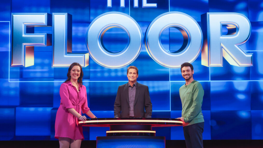 Rob Lowe with contestants in the “Conquer the Floor” episode of The Floor