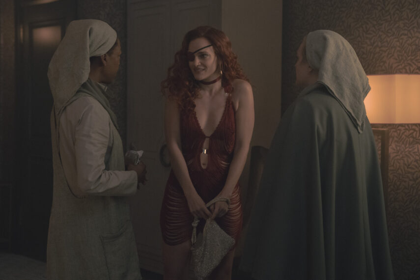 THE HANDMAID'S TALE - “Janine” - June and Moira go undercover. Serena and Nick make consequential choices. (Disney/Steve Wilkie) SAMIRA WILEY, MADELINE BREWER, ELISABETH MOSS