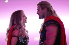 Natalie Portman as Mighty Thor, Chris Hemsworth as Thor in Thor: Love and Thunder
