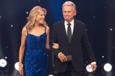 Vanna White and Pat Sajak on Celebrity Wheel of Fortune