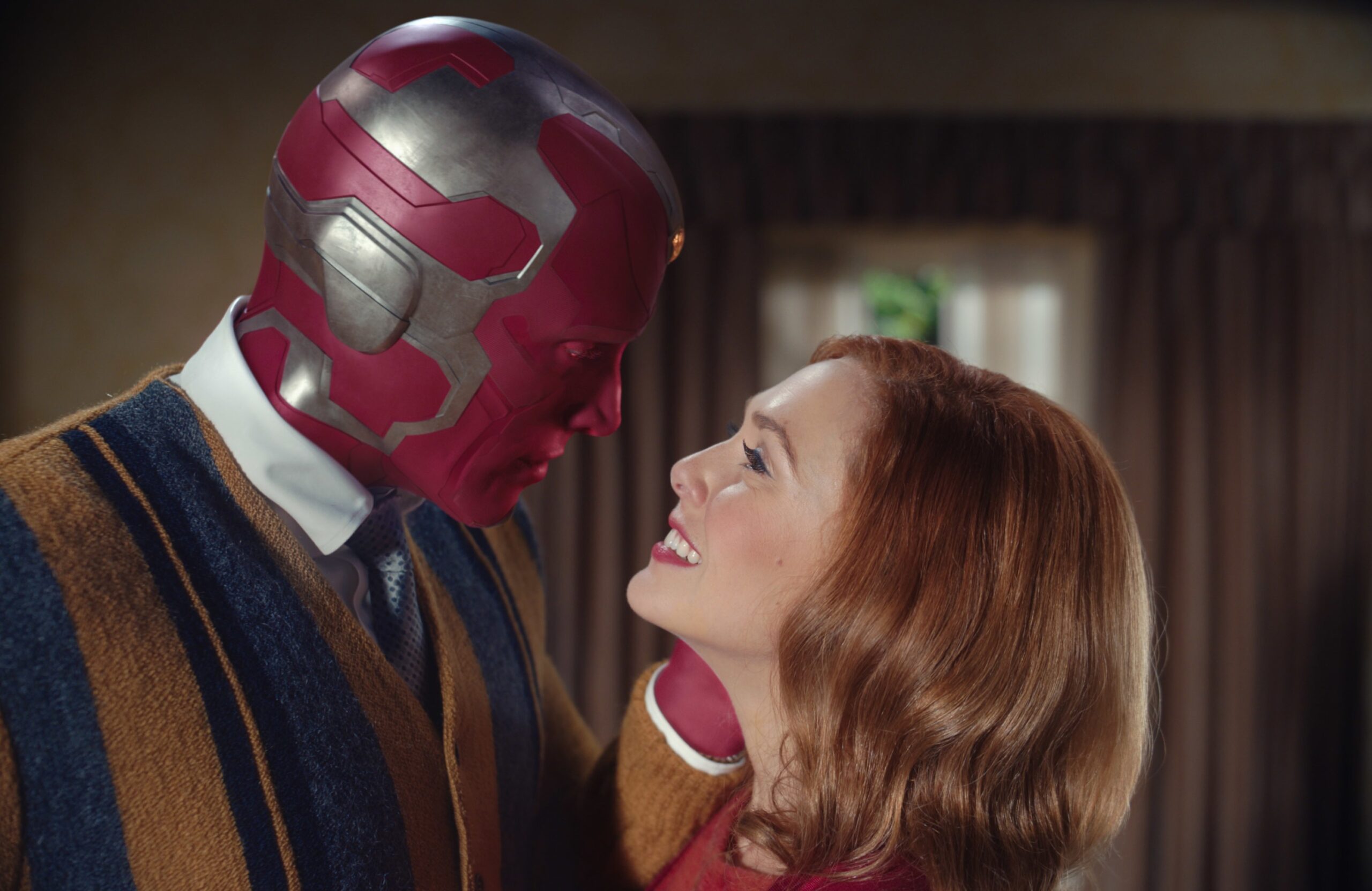 Elizabeth Olsen and Paul Bettany as Wanda and Vision in 'WandaVision'