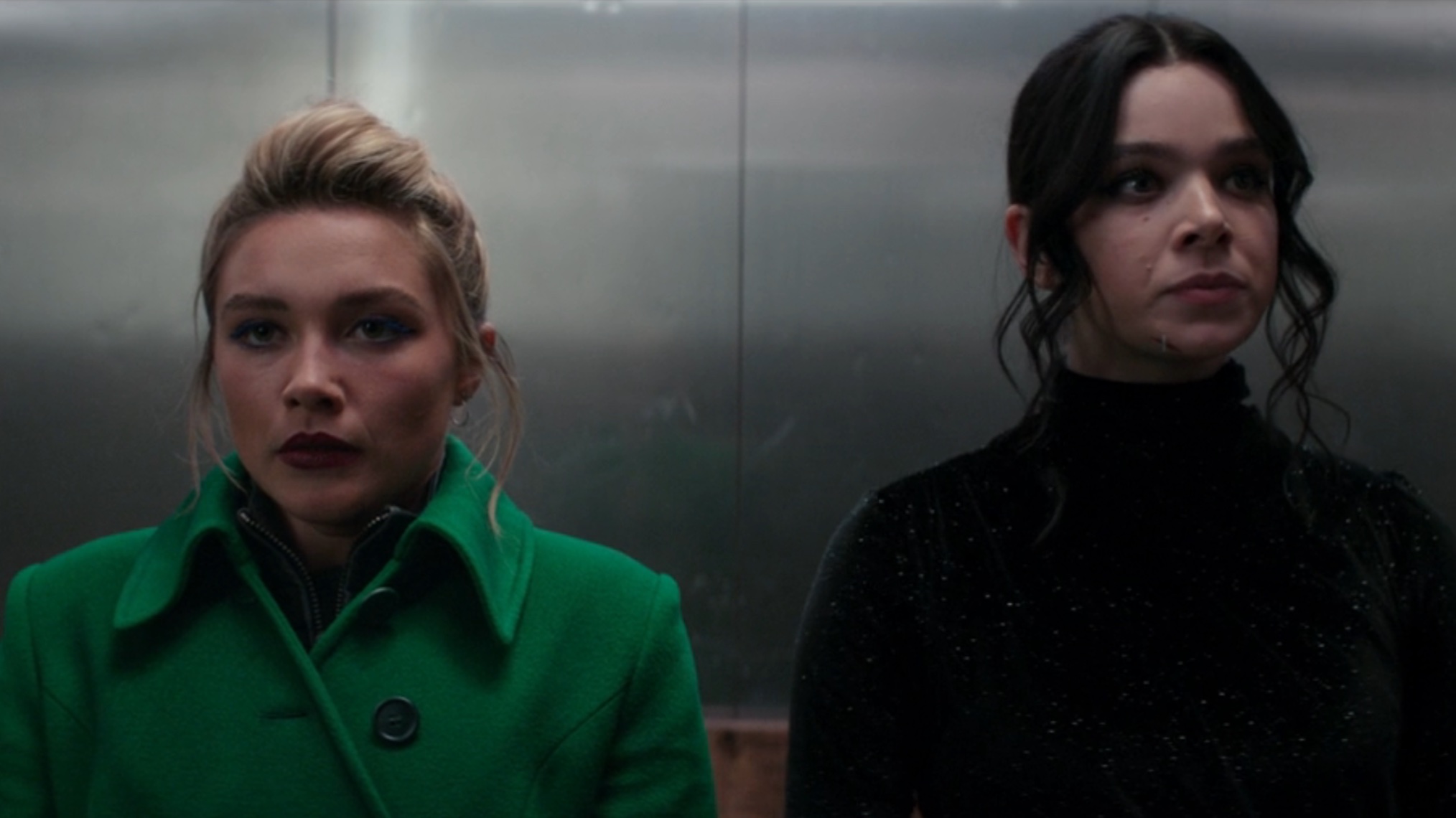 Florence Pugh and Hailee Steinfeld as Yelena and Kate Bishop in 'Hawkeye'