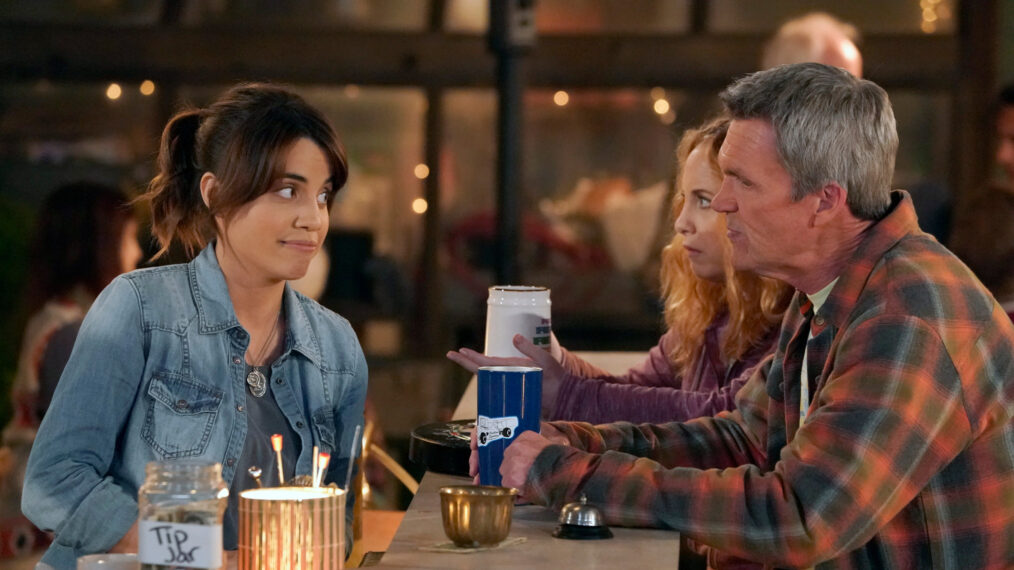 Natalie Morales as Abby and Neil Flynn as Fred in 'Abby's'