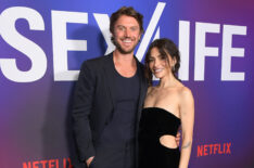 Adam Demos and Sarah Shahi attend Netflix's 'Sex/Life' Season 2 Special Screening at the Roma Theatre at Netflix - EPIC on February 23, 2023 in Los Angeles, California.