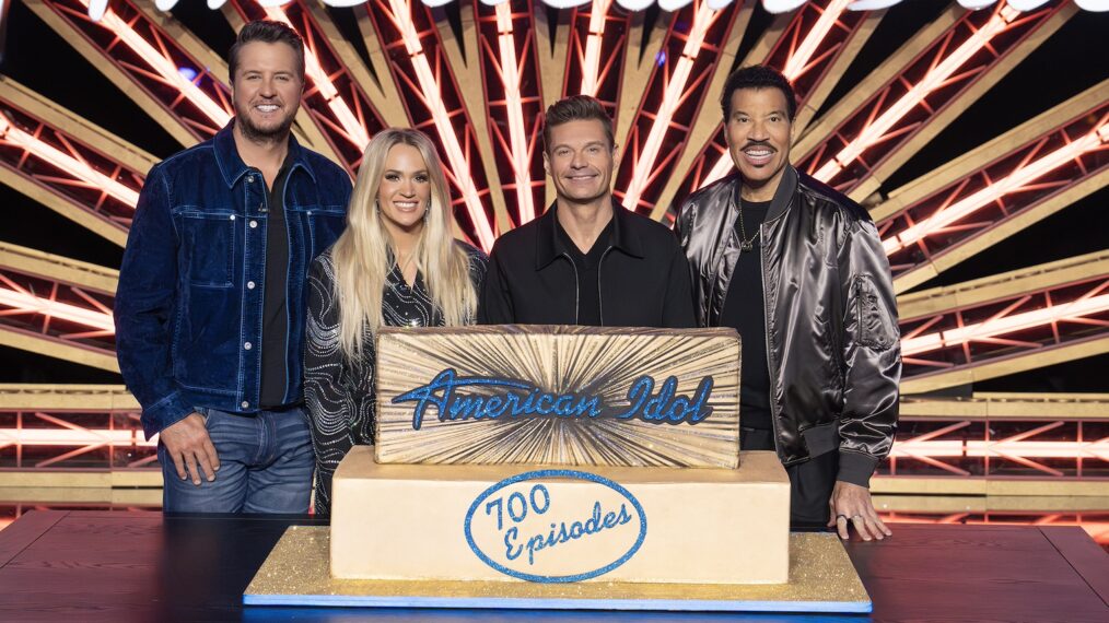 Luke Bryan, Carrie Underwood, Ryan Seacrest and Lionel Richie on American Idol