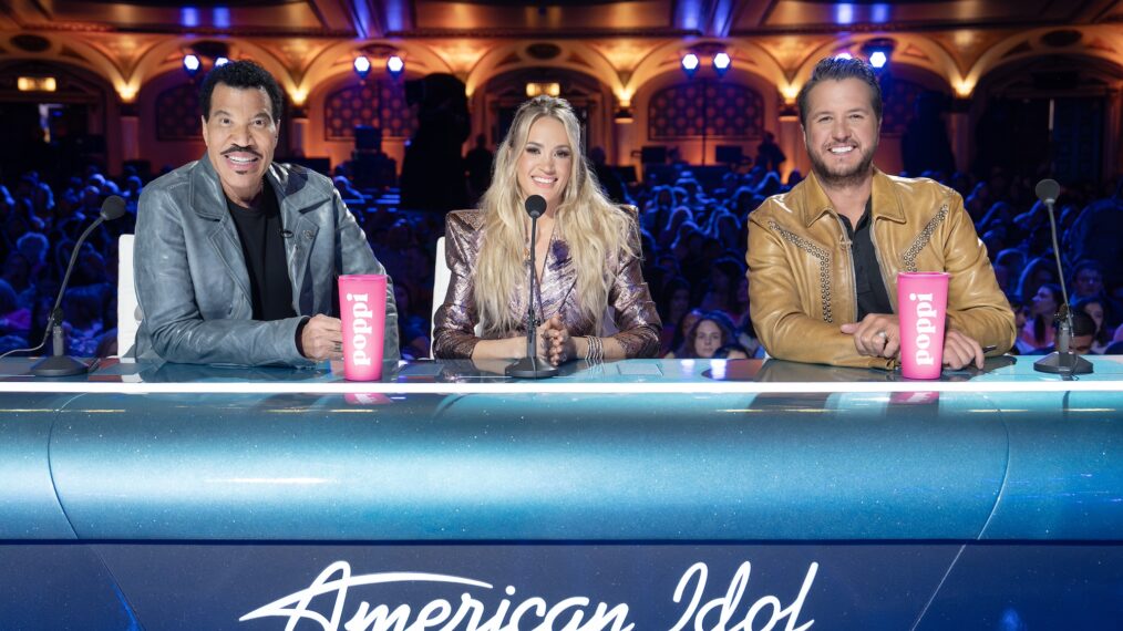 Lionel Richie, Carrie Underwood and Luke Bryan judging American Idol