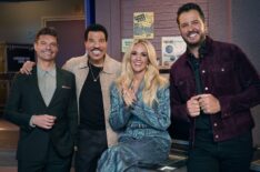 “American “Idol” stars Ryan Seacrest, Lionel Richie, Carrie Underwood, and Luke Bryan.