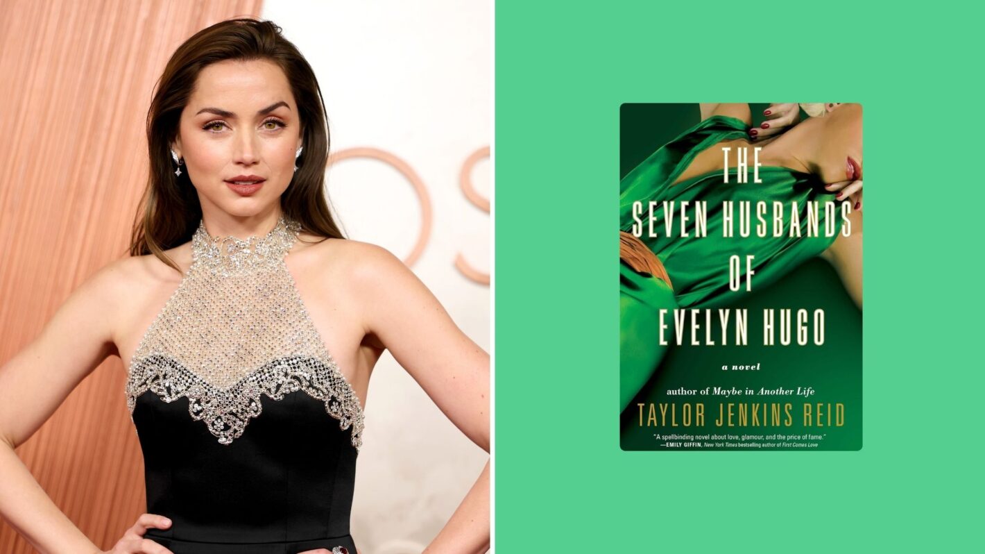 Ana de Armas attends the 97th Annual Oscars at Dolby Theatre on March 02, 2025 in Hollywood, California; 'The Seven Husbands of Evelyn Hugo' book cover