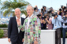 Bruce Willis and Bill Murray pose at the 'Moonrise Kingdom' photocall