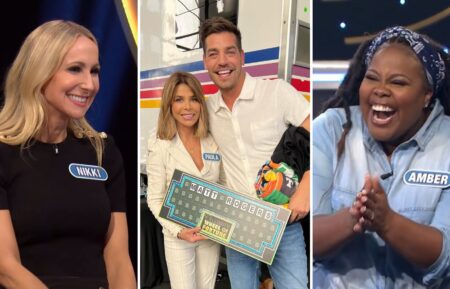 Nikki Glaser, Paula Abdul, Matt Rogers, and Amber Riley of 'Celebrity Wheel of Fortune'