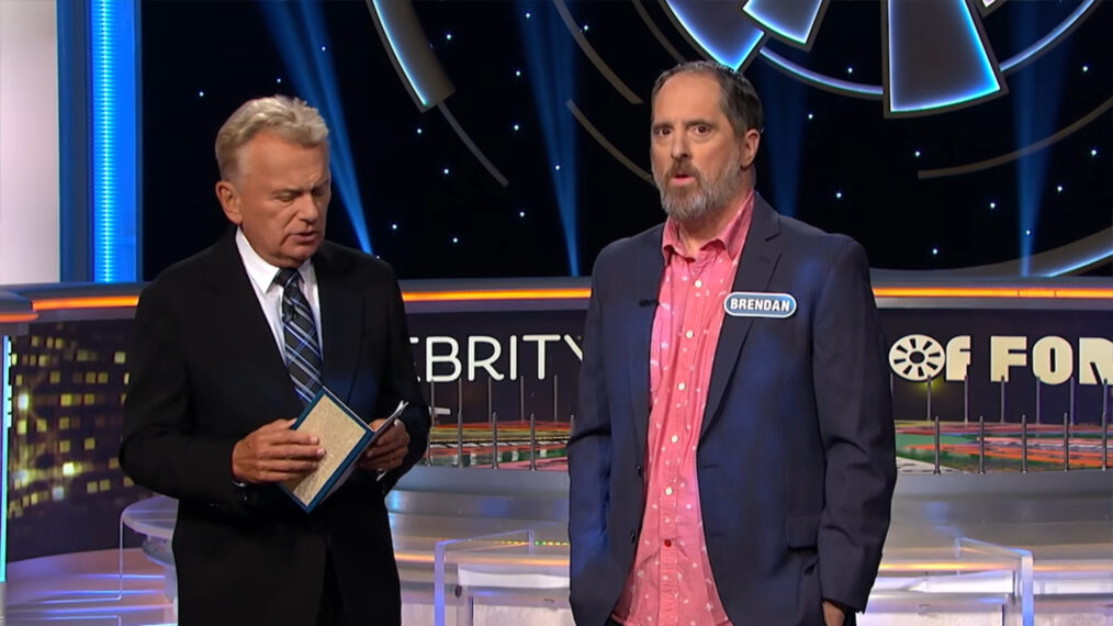 Pat Sajak and Brendan Hunt on 'Celebrity Wheel of Fortune'