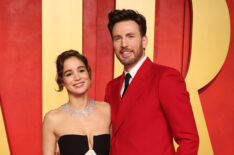 Alba Baptista and Chris Evans attend the 2024 Vanity Fair Oscar Party