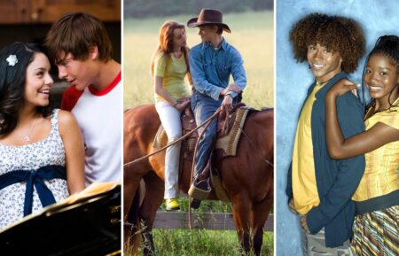 Vanessa Hudgens and Zac Efron in 'High School Musical 2,' Miley Cyrus and Lucas Till in 'Hannah Montana: The Movie'; Corbin Bleu and Keke Palmer in 'Jump In'