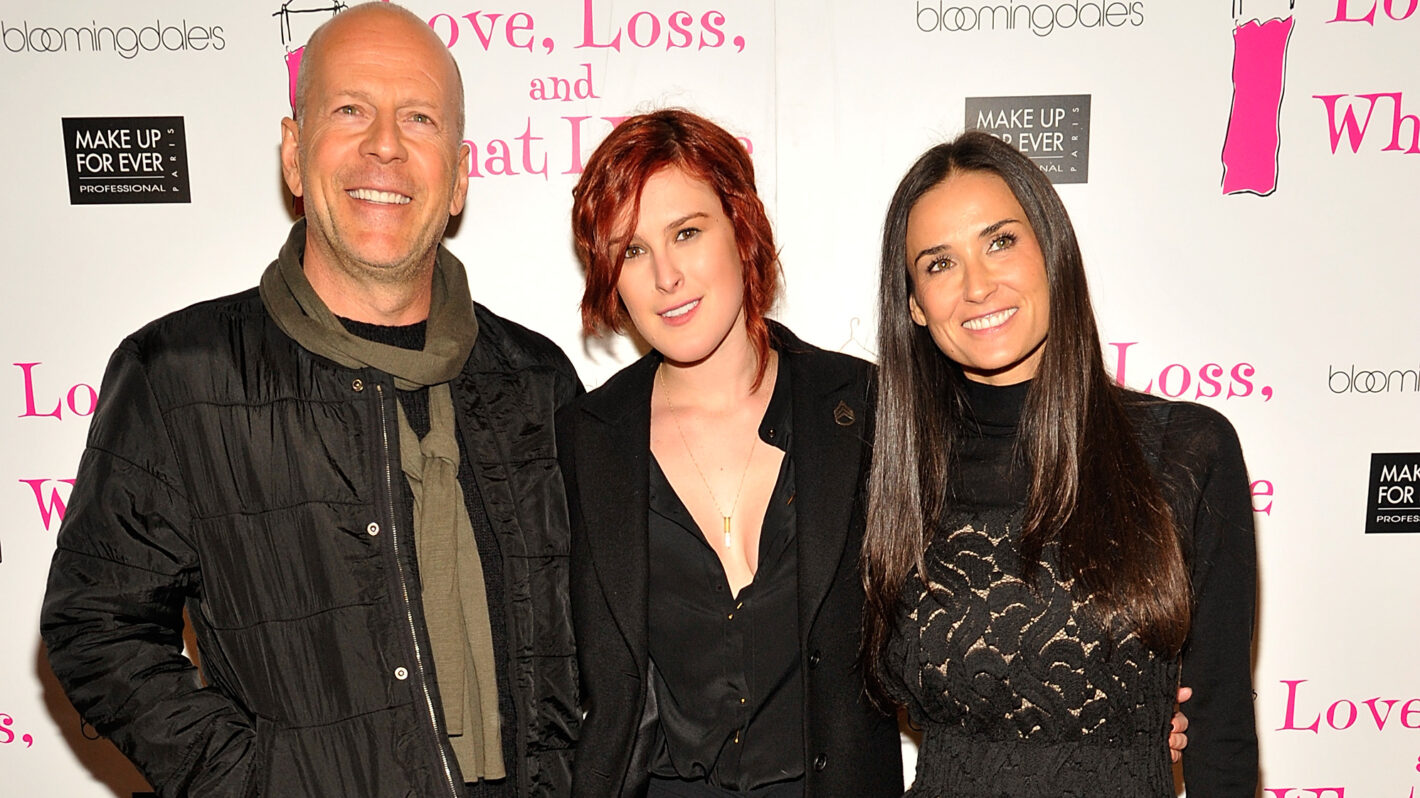 Actor Bruce Willis, Actresses Rumer Willis and Demi Moore attend the