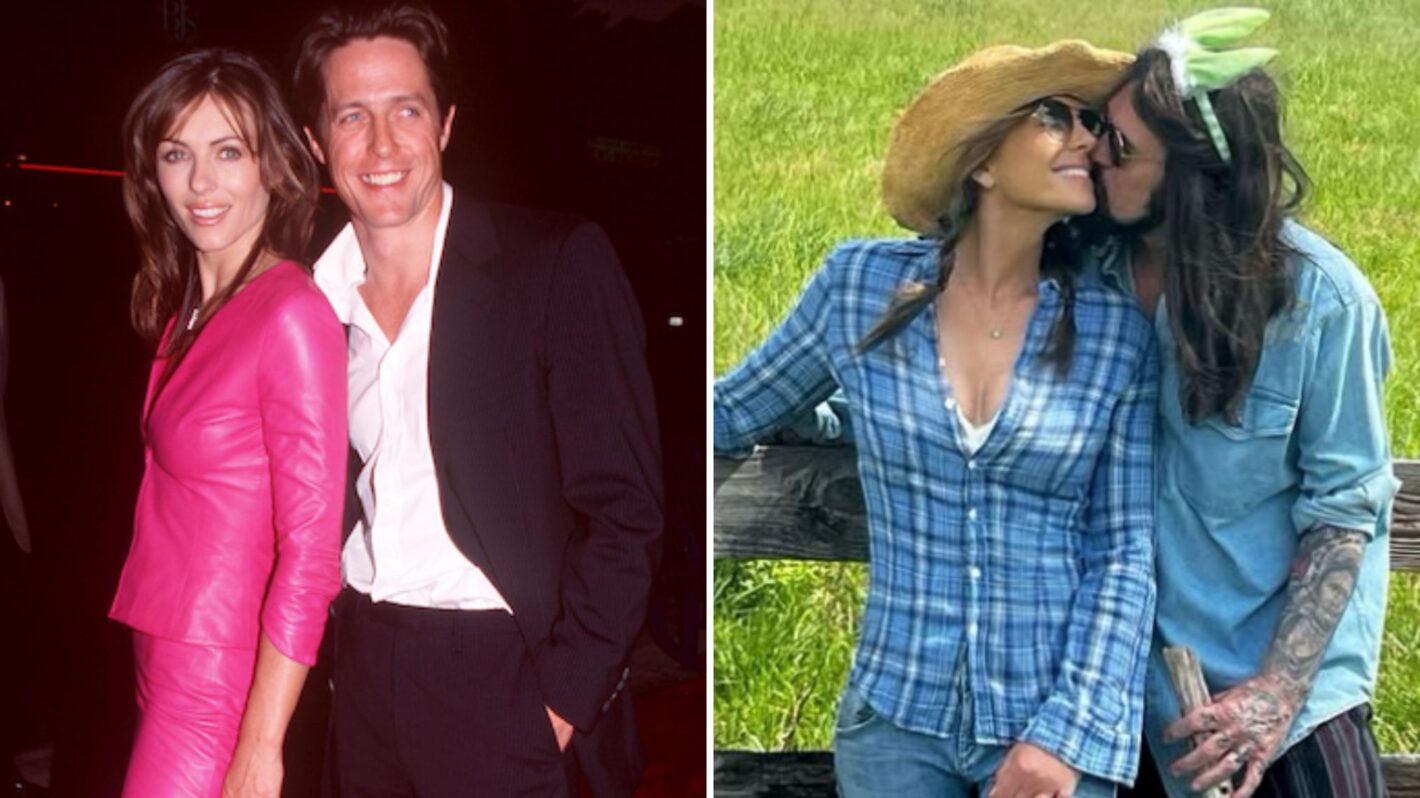Elizabeth Hurley with Hugh Grant at the premiere of 