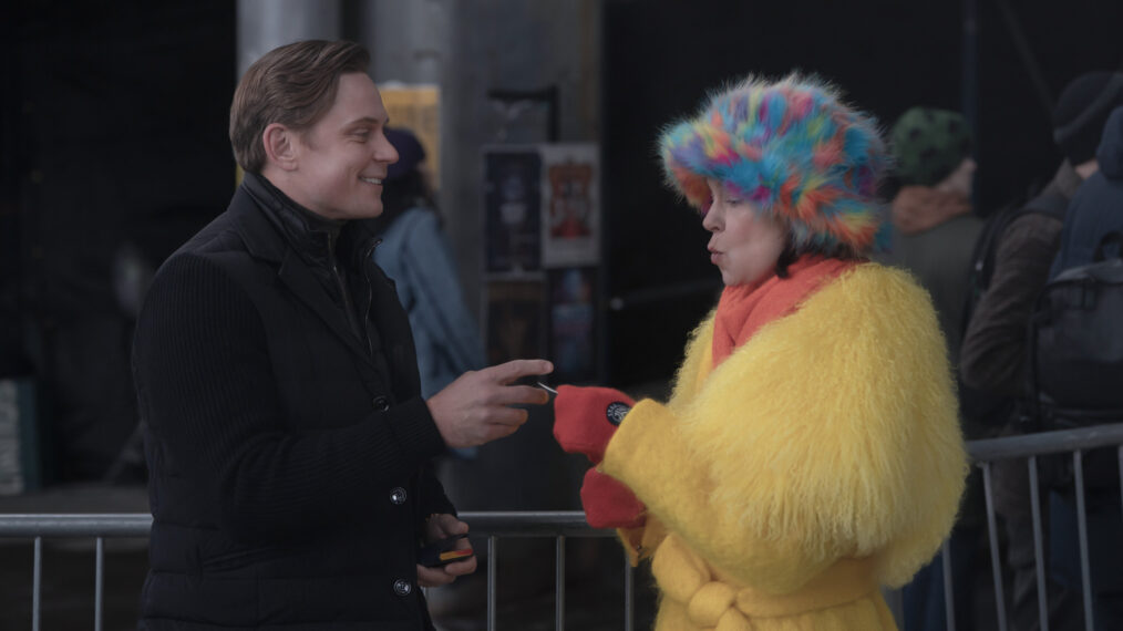 Billy Magnussen as Rod Bedford and Carrie Preston as Elsbeth Tascioni in 'Elsbeth' Season 2 Episode 19, 'I've Got a Little List'