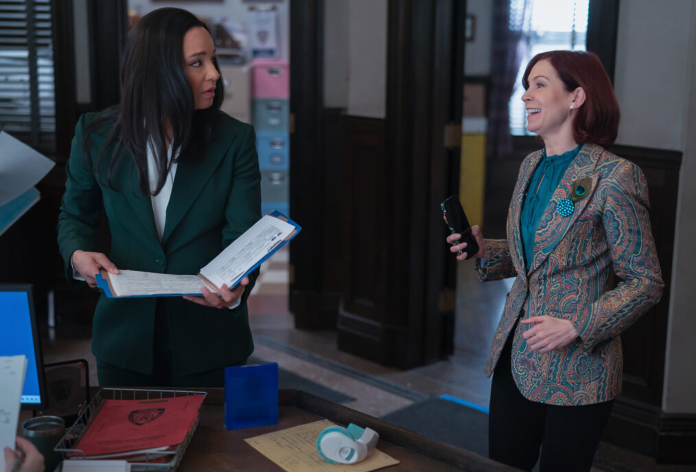 Carra Patterson as Kaya Blanke and Carrie Preston as Elsbeth Tascioni in 'Elsbeth' Season 2 Episode 19, 'I've Got a Little List'