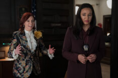 Carra Patterson as Kaya Blanke and Carrie Preston as Elsbeth Tascioni in 'Elsbeth' Season 2 Episode 19, 'I've Got a Little List'